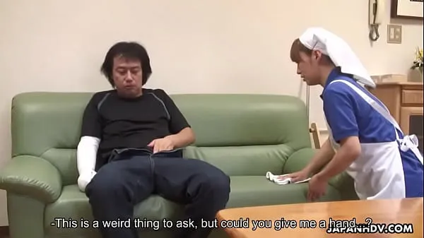 أفلام عالية الدقة Asian housekeeper helps him out with his problem قوية