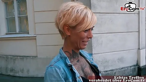 HD German blonde skinny tattoo Milf at EroCom Date Blinddate public pick up and POV fuck kraftfulle filmer