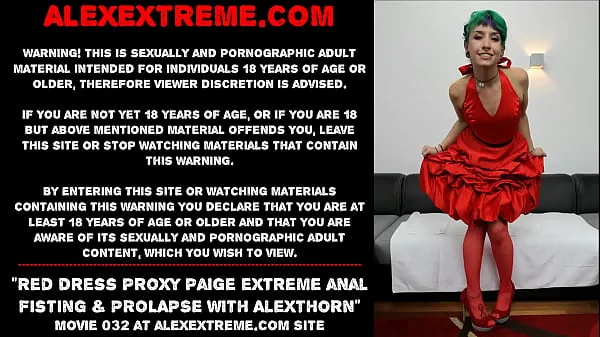 HD Red dress Proxy Paige extreme anal fisting & prolapse with AlexThorn power Movies