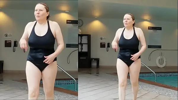 HD Sexy Grandma is Sexy at 66 in a black swimsuit power Movies