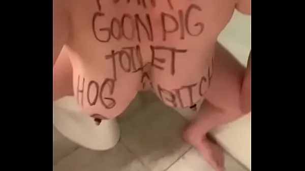 HD Fuckpig porn justafilthycunt humiliating degradation toilet licking humping oinking squealing kraftfulla filmer