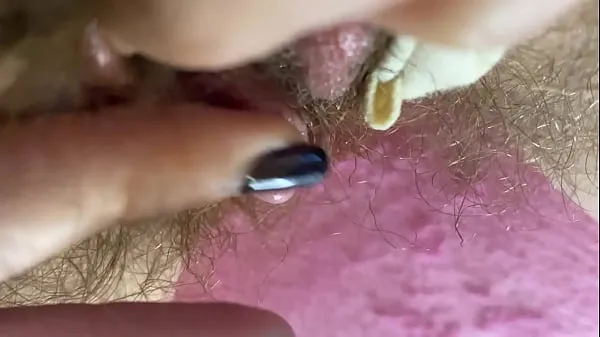 HD Closeup hairy cunt cums hard with erected clitoris power Movies