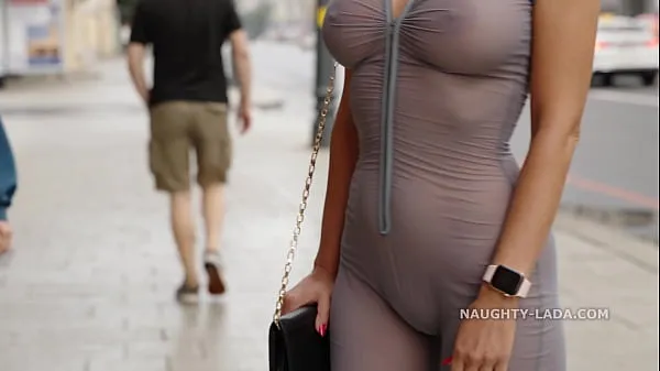 HD Naughty Lada wear see-through outfit in the city krachtige films