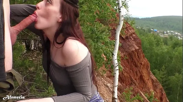 HD Sensual Deep Blowjob in the Forest with Cum in Mouth پاور موویز