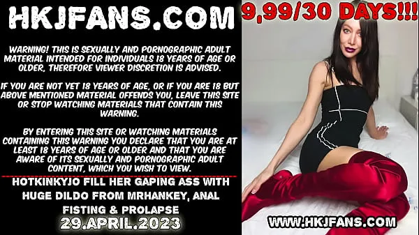 HD Hotkinkyjo fill her gaping ass with huge dildo from mrhankey, anal fisting & prolapse power Movies