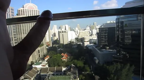 HD Expose myself on a balcony in Bangkok güçlü Filmler